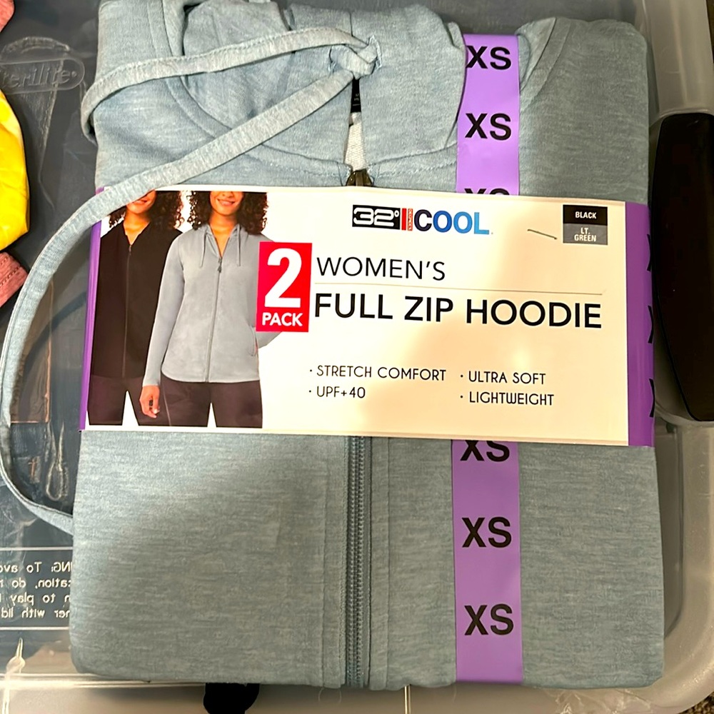 32 Degrees Cool Women’s Full Zip Hoodie 2 Pack